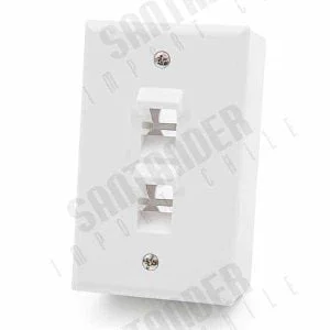 FACE PLATE 2 PUERTOS RJ45 RECTANGULAR 70 X 115 MM