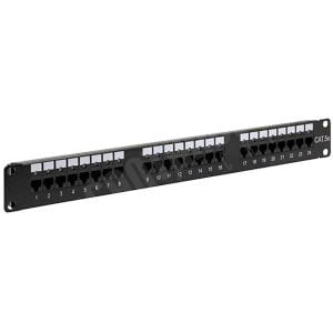 PATCH PANEL CAT5E 0,5U 24 PUERTOS CON LED - TELEMAX