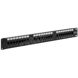 PATCH PANEL CAT5E 0,5U 24 PUERTOS CON LED - TELEMAX