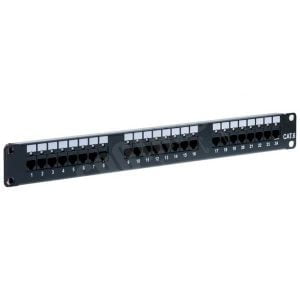 PATCH PANEL CAT6 0,5U 24 PUERTOS CON LED IDC - TELEMAX