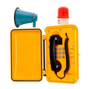 TELEFONO INDUSTRIAL BALIZA Y SIRENA 220V CARCASA METALICA IP65 ANTIVANDALICO IP - OPCIONAL POE ALIMENTACION DC O 220V