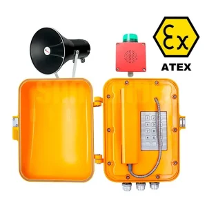 TELEFONO INDUSTRAIL CARCASA METALICA ANTIDEFLAGRANTE IP65 ANALOGO PARA BALIZA Y SIRENA -  CERTIFICACION ATEX