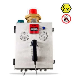 TELEFONO METALICO INOXIDABLE CON ALARMA CONTRA INSENDIO IP65 ANALOGO POE O DC12V - CERTIFICACION ATEX